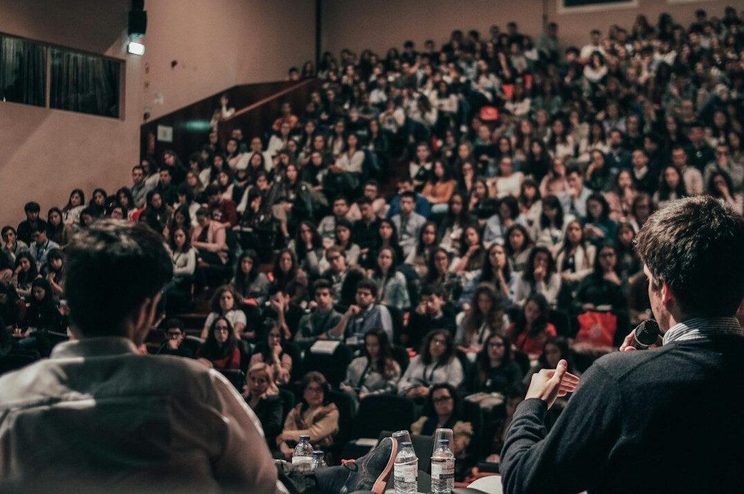 leader giving presentation